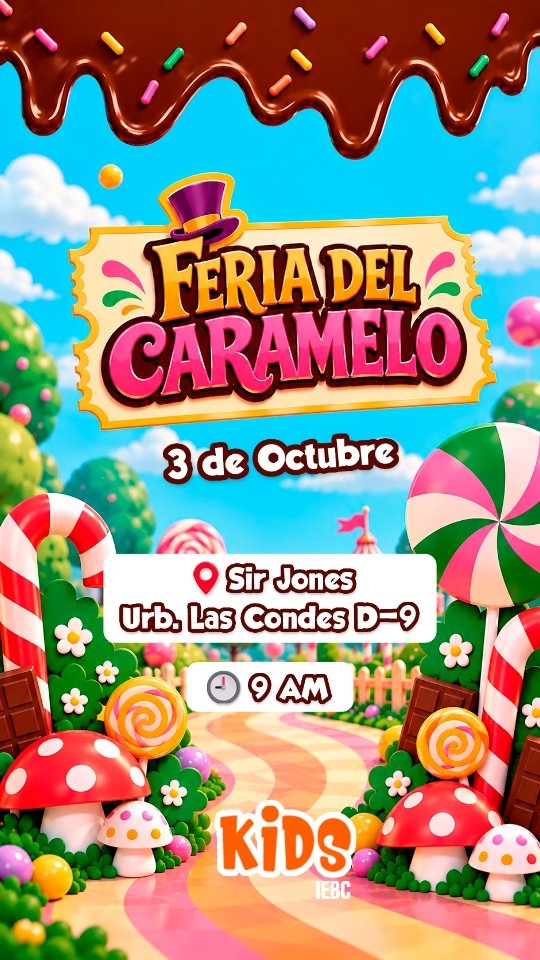 Hola amiguitos 🎉 ¡Estamos preparando algo increíble para nuestra Feria del Caramelo! 🥳🍬🍭🍫

¡Será un día divertidísimo celebrando juntos el Aniversario de nuestra Iglesia! 🙌🎉

📍Los esperamos este 3 de Octubre a las 9AM en Sir Jones, Urb. Las Condes D-9 ✨

#IEBC #IEBCKIDS #KIDS #ANIVERSARIO #FeriadelCaramelo